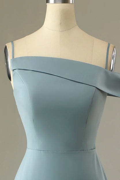 Vestido de fiesta sencillo de corte tubo azul