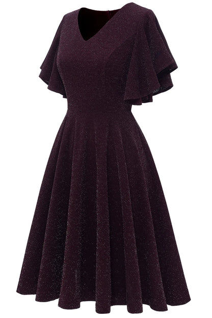 Vestido de fiesta informal negro con purpurina 