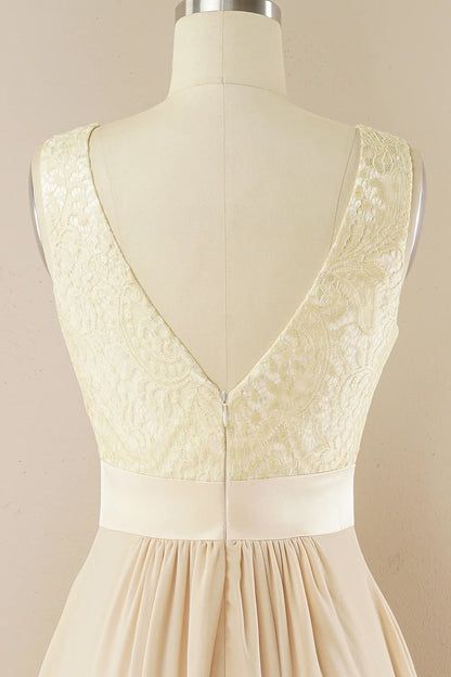 Vestido largo de fiesta de encaje 