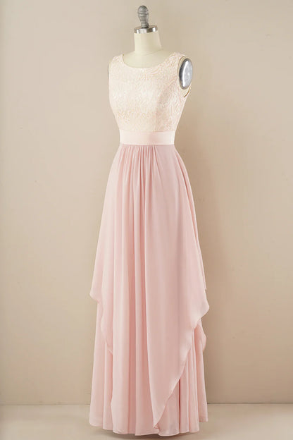 Vestido largo de fiesta de encaje 