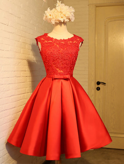 Back view of the A-line dress, showcasing the elegant open back design.