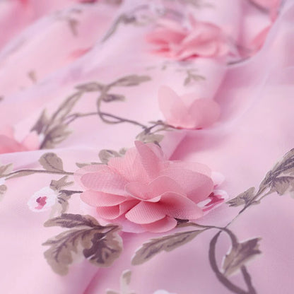 Vestidos de fiesta largos con estampado floral, corte en A, escote corazón, sin tirantes, cola larga y flores 