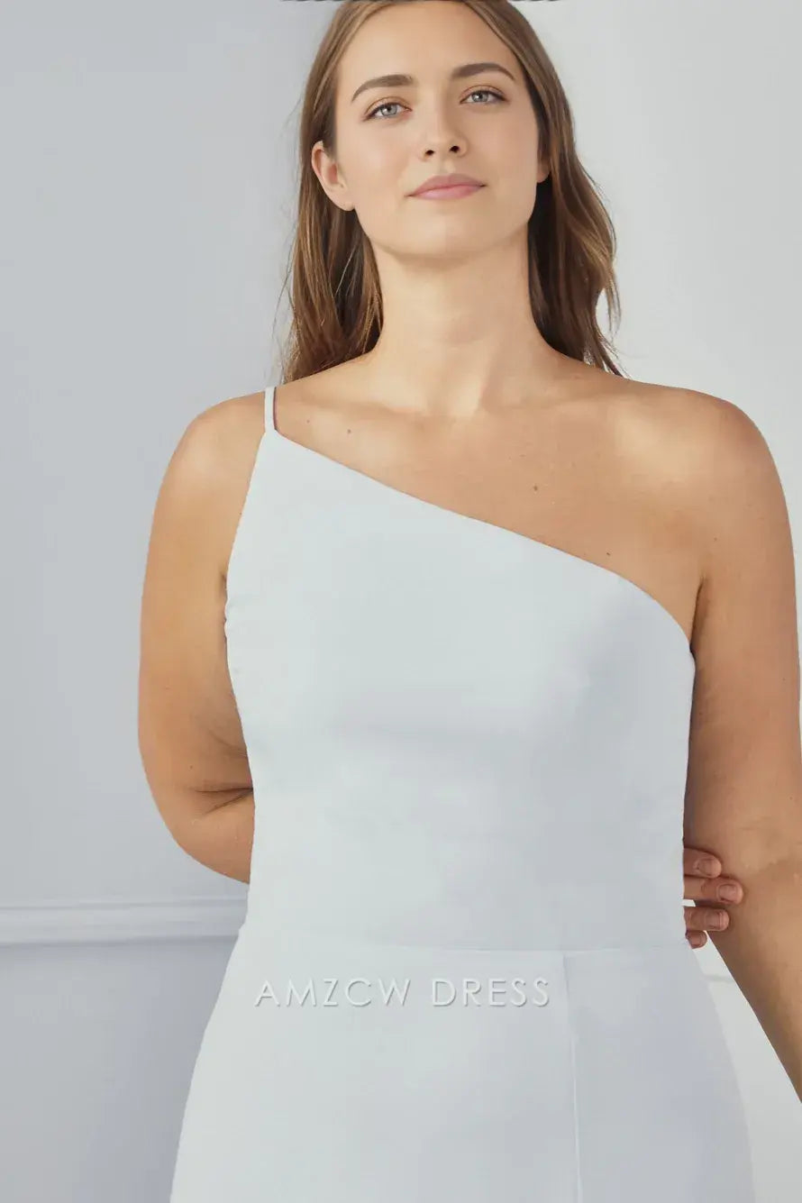 Vestido formal elegante y chic con escote asimétrico de Amzcw para eventos especiales. 