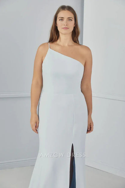 Vestido formal elegante y chic con escote asimétrico de Amzcw para eventos especiales. 