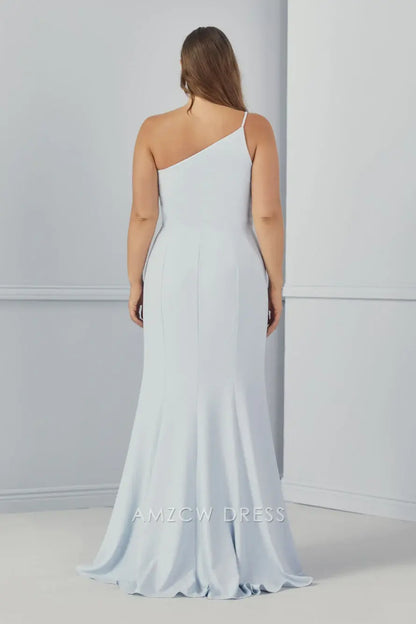 Vestido formal elegante y chic con escote asimétrico de Amzcw para eventos especiales. 