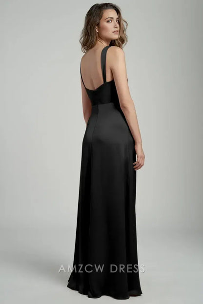 Amzcw Elegante vestido formal con tirantes finos para eventos nocturnos. 