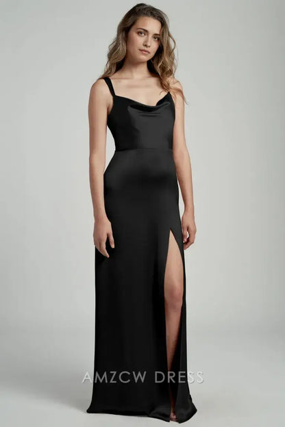 Amzcw Elegante vestido formal con tirantes finos para eventos nocturnos. 