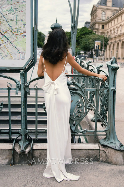 Amzcw Elegant Glamorous Backless Satin Dress: Light Up Any Occasion Party wear