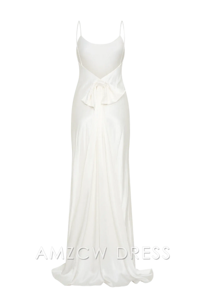 Amzcw Elegant Glamorous Backless Satin Dress: Light Up Any Occasion Party wear