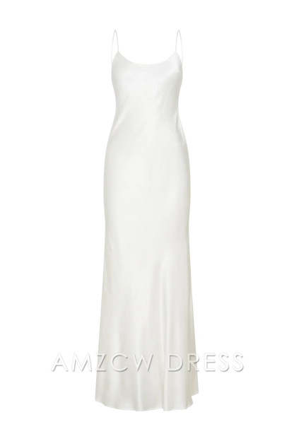 Amzcw Elegant Glamorous Backless Satin Dress: Light Up Any Occasion Party wear