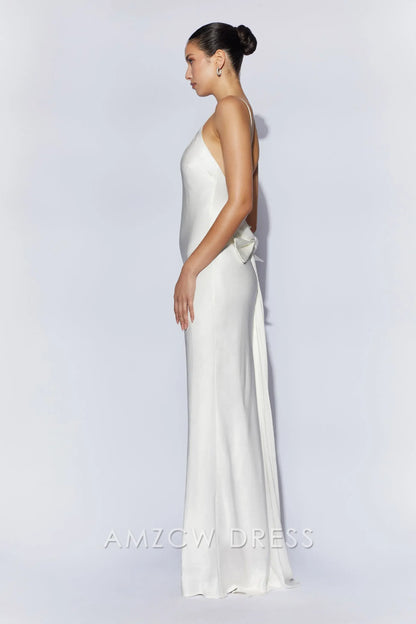Amzcw Elegant Glamorous Backless Satin Dress: Light Up Any Occasion Party wear