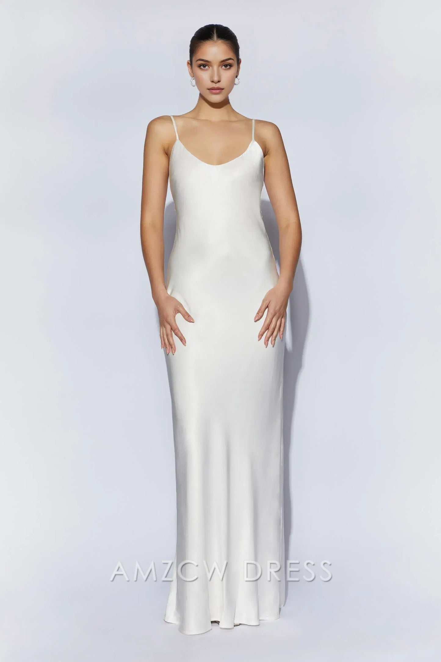 Amzcw Elegant Glamorous Backless Satin Dress: Light Up Any Occasion Party wear