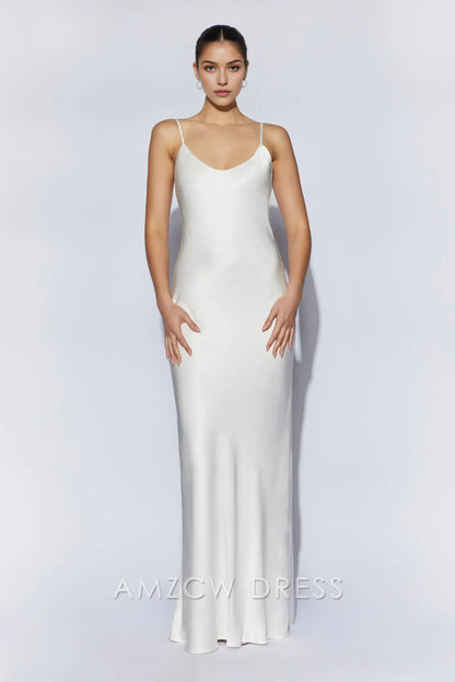 Amzcw Elegant Glamorous Backless Satin Dress: Light Up Any Occasion Party wear