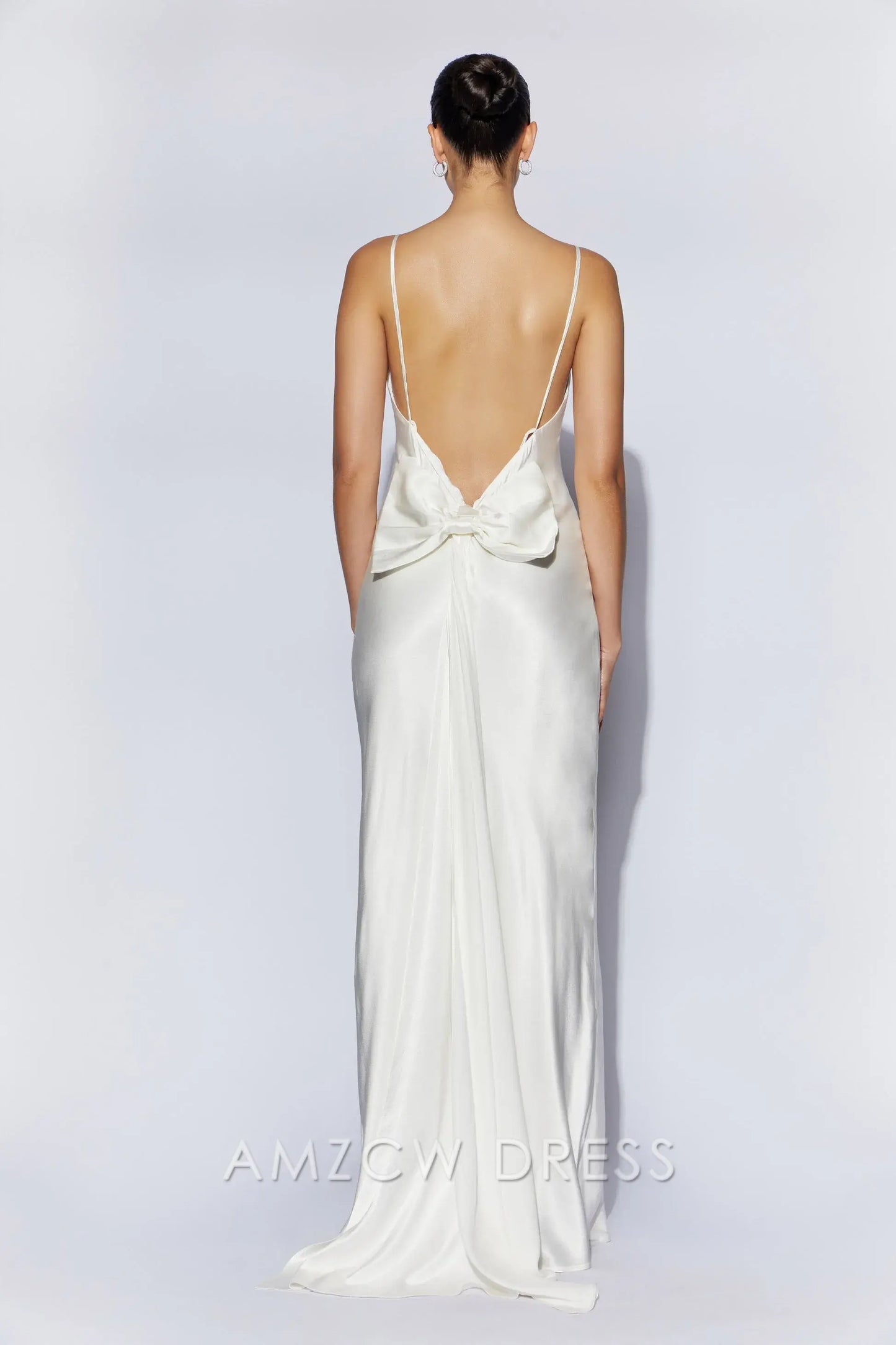 Amzcw Elegant Glamorous Backless Satin Dress: Light Up Any Occasion Party wear