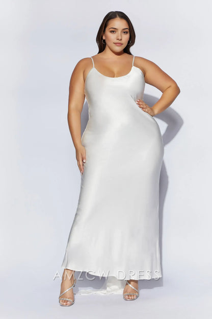 Amzcw Elegant Glamorous Backless Satin Dress: Light Up Any Occasion Party wear
