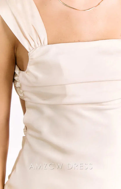 Amzcw Elegant Homecoming Dresses A-Line Cream Mini Dress backless hot sale for women