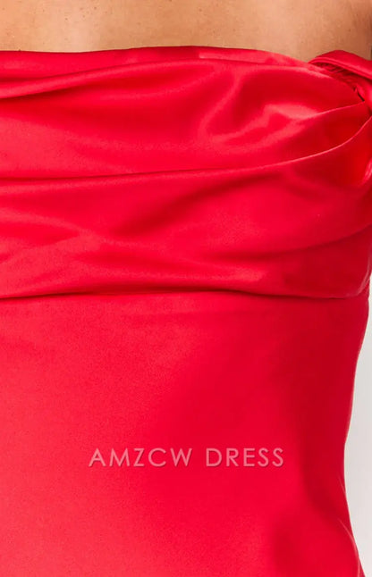 Amzcw Elegant Off - Shoulder Bow - Detail Mini Dress: A Show - Stopper for Date Nights, Anniversary Dinners, and Romantic Escapes. Its Sophisticated Silhouette and Chic Bow Add Allure to Intimate Occasions.