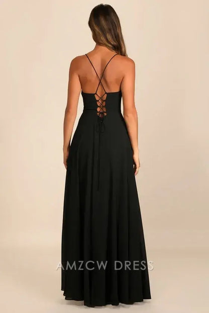 Vestido largo elegante con cuello vuelto, encaje y mangas abullonadas, estilo romántico, de Amzcw. 