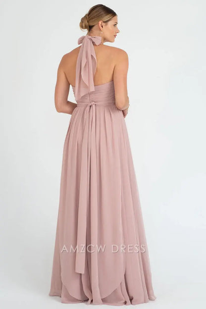 Amzcw Elegante y sofisticado vestido de gasa ruborizado sin tirantes, escote corazón, cintura alta, fluido, largo maxi, vestidos formales 