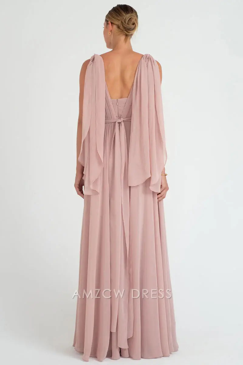 Amzcw Elegante y sofisticado vestido de gasa ruborizado sin tirantes, escote corazón, cintura alta, fluido, largo maxi, vestidos formales 