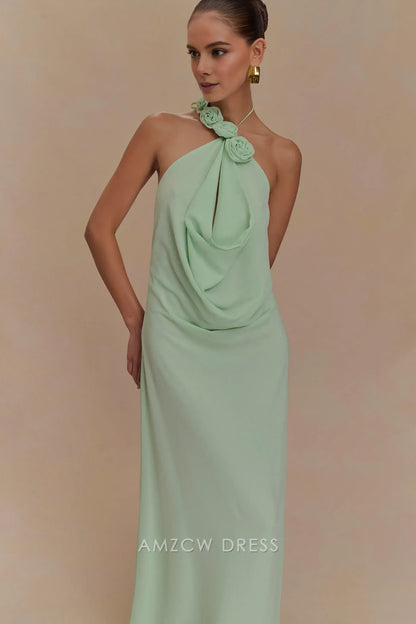 Amzcw Elegant prom clothes Cowl Neck Maxi Dress - Sage Floor Length formal hot sale for women