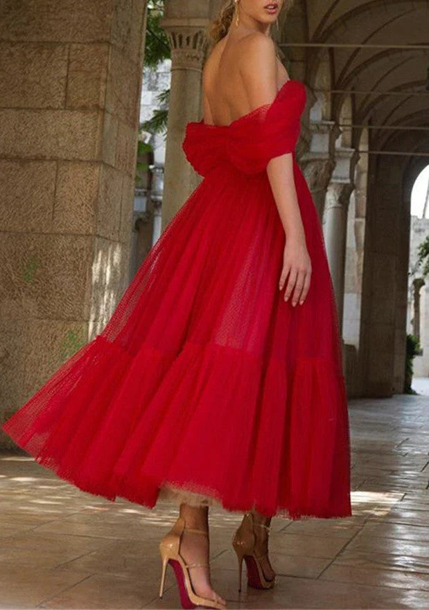 A Line Pink Off The Shoulder Homecoming Dresses