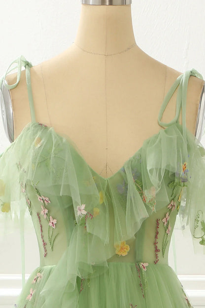 Vestidos de noche de graduación con tirantes finos, escote en V y espalda abierta 