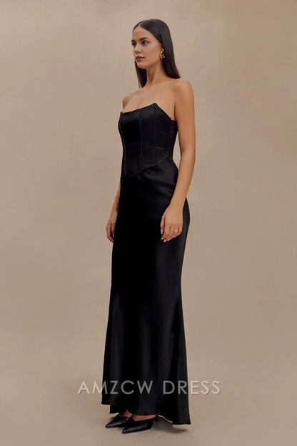 Amzcw Elegantes Vestidos de Fiesta Línea A Satén Verde Azulado con Hombros Descubiertos Mini Vestido Corto Venta Caliente para Mujeres 