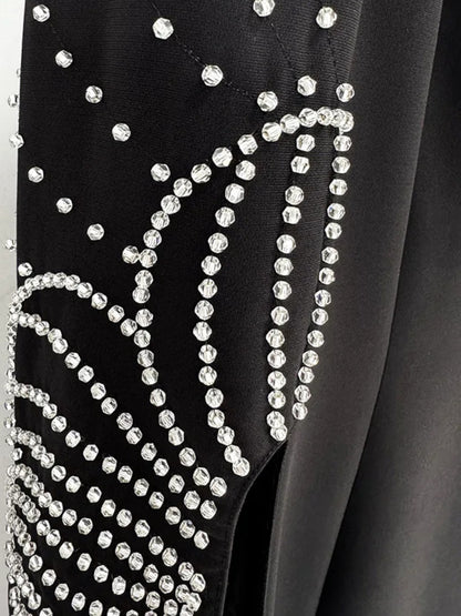Black Sequin Off-the-Shoulder Long Sleeve Mermaid Evening Dresses for Party