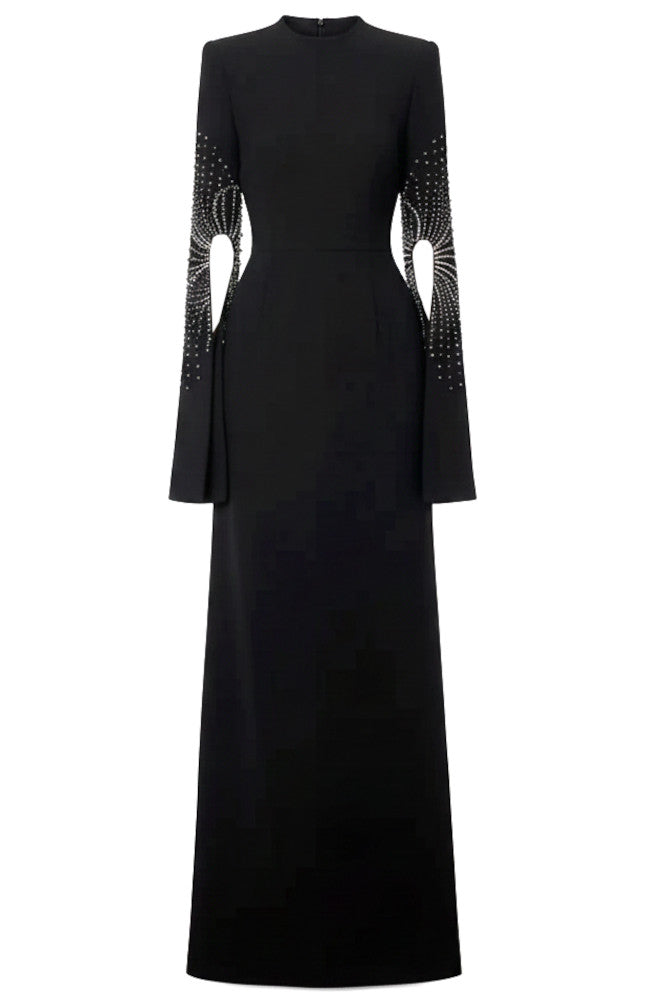 Black Sequin Off-the-Shoulder Long Sleeve Mermaid Evening Dresses for Party