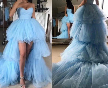 A-Line/Princess Strapless Sweetheart Sleeveless Floor-Length Long Prom Dresses Whit Ruffles