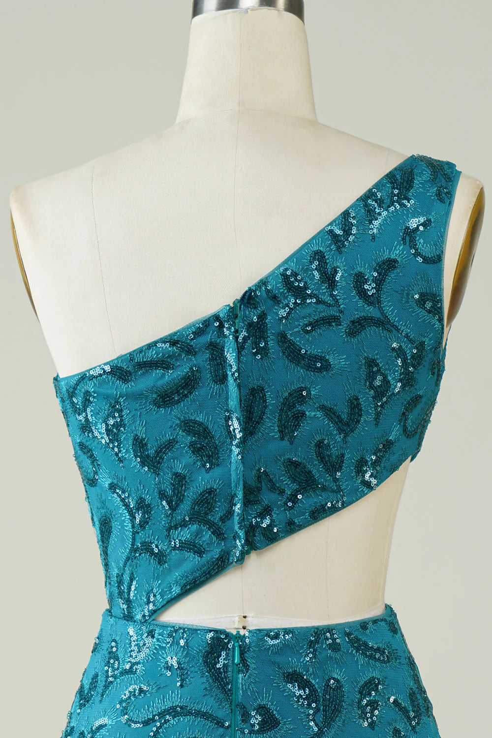 Amzcw Blue Glitter Tight Homecoming Dress with Hollow-out