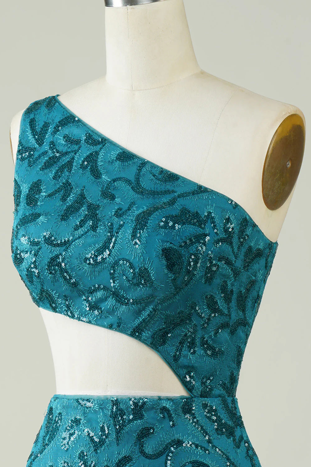 Amzcw Blue Glitter Tight Homecoming Dress with Hollow-out