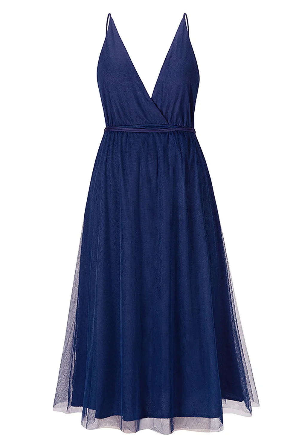 Vestido de fiesta verde sencillo con escote en V profundo 