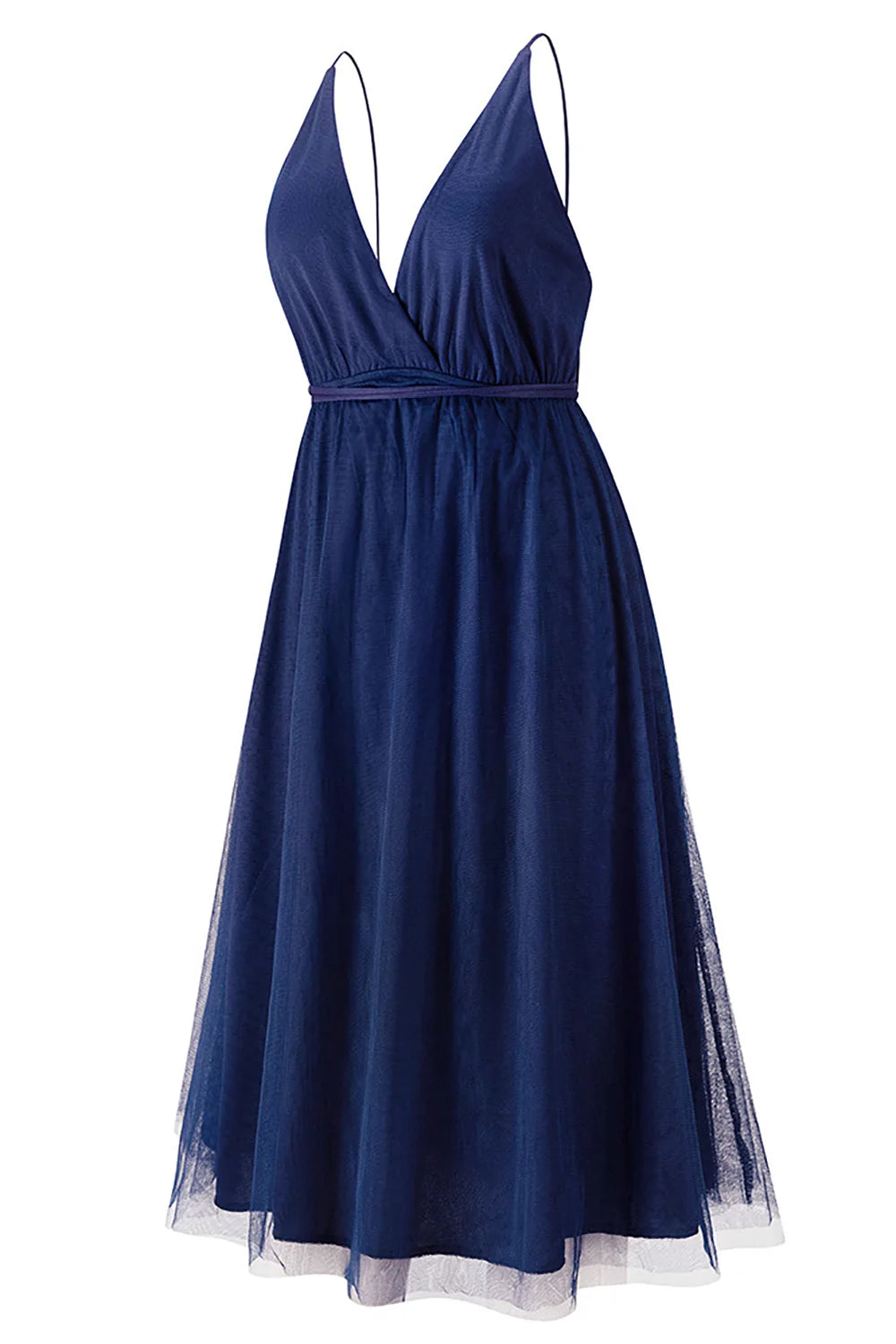 Vestido de fiesta verde sencillo con escote en V profundo 