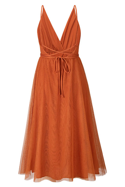 Vestido de fiesta verde sencillo con escote en V profundo 