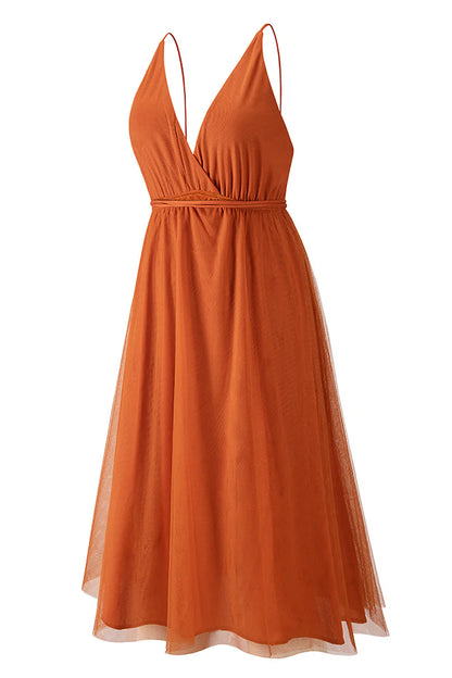 Vestido de fiesta verde sencillo con escote en V profundo 