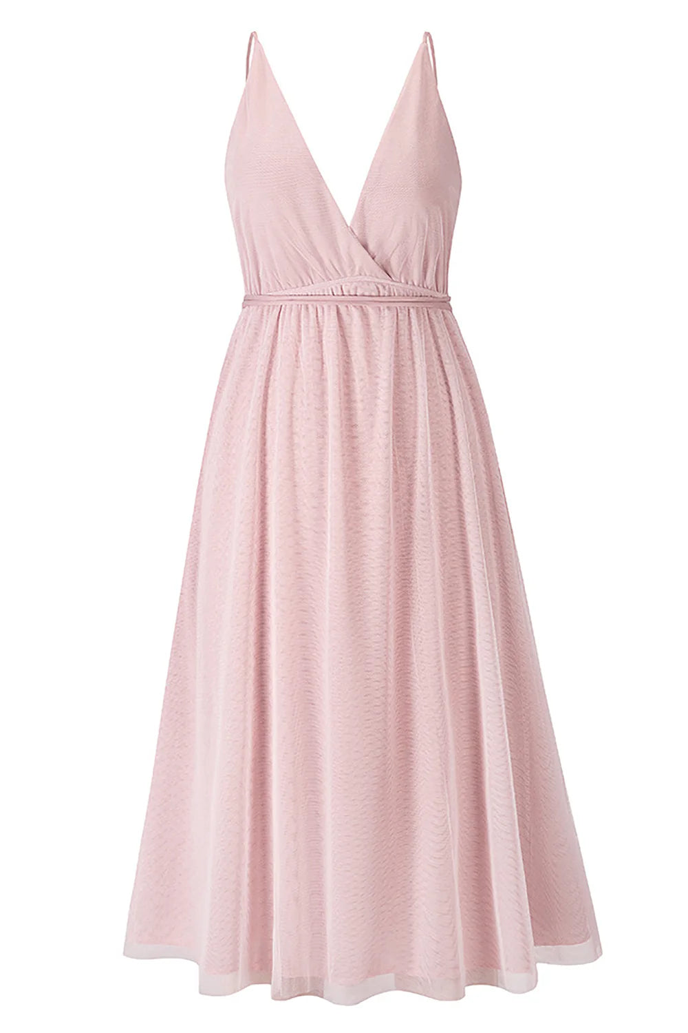 Vestido de fiesta verde sencillo con escote en V profundo 