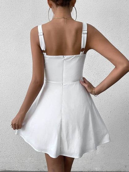 Chic A-Line Sweetheart Spaghetti Strap Cutout Back Mini Homecoming Dresses