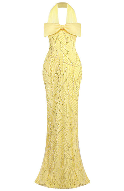 Chic Evening Dresses Satin V-Neck Long Sleeve Beaded Formal Gowns for Women