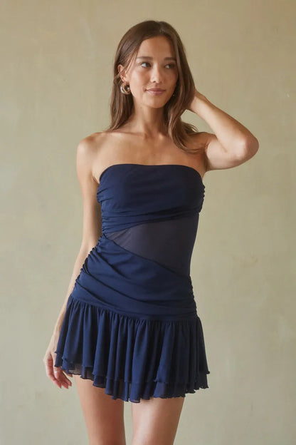 Chic Sheath Sweetheart Strapless Sleeveless Open Back Mini Homecoming Dresses