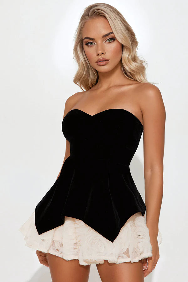 Chic A-Line Sweetheart Sleeveless Ruffled Black Mini Homecoming Dresses Women's Party
