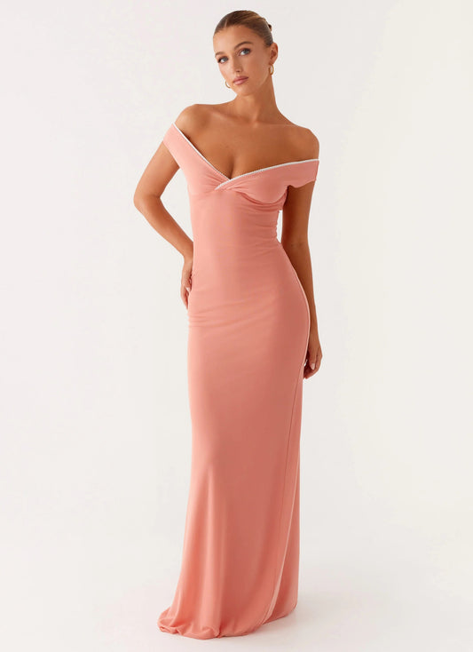 Crew Neck Sleeveless Lace Cutout Waist Ruched Blush Pink Satin Maxi Dress