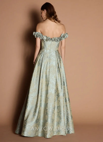 Amzcw Elegantes Vestidos de Fiesta Línea A Satén Verde Azulado con Hombros Descubiertos Mini Vestido Corto Venta Caliente para Mujeres 