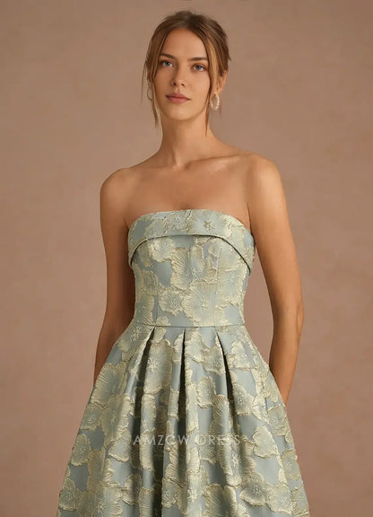 Elegant A-Line Off the Shoulder Sleeveless Back Zip Ankle-Length Floral Lace Prom Dress
