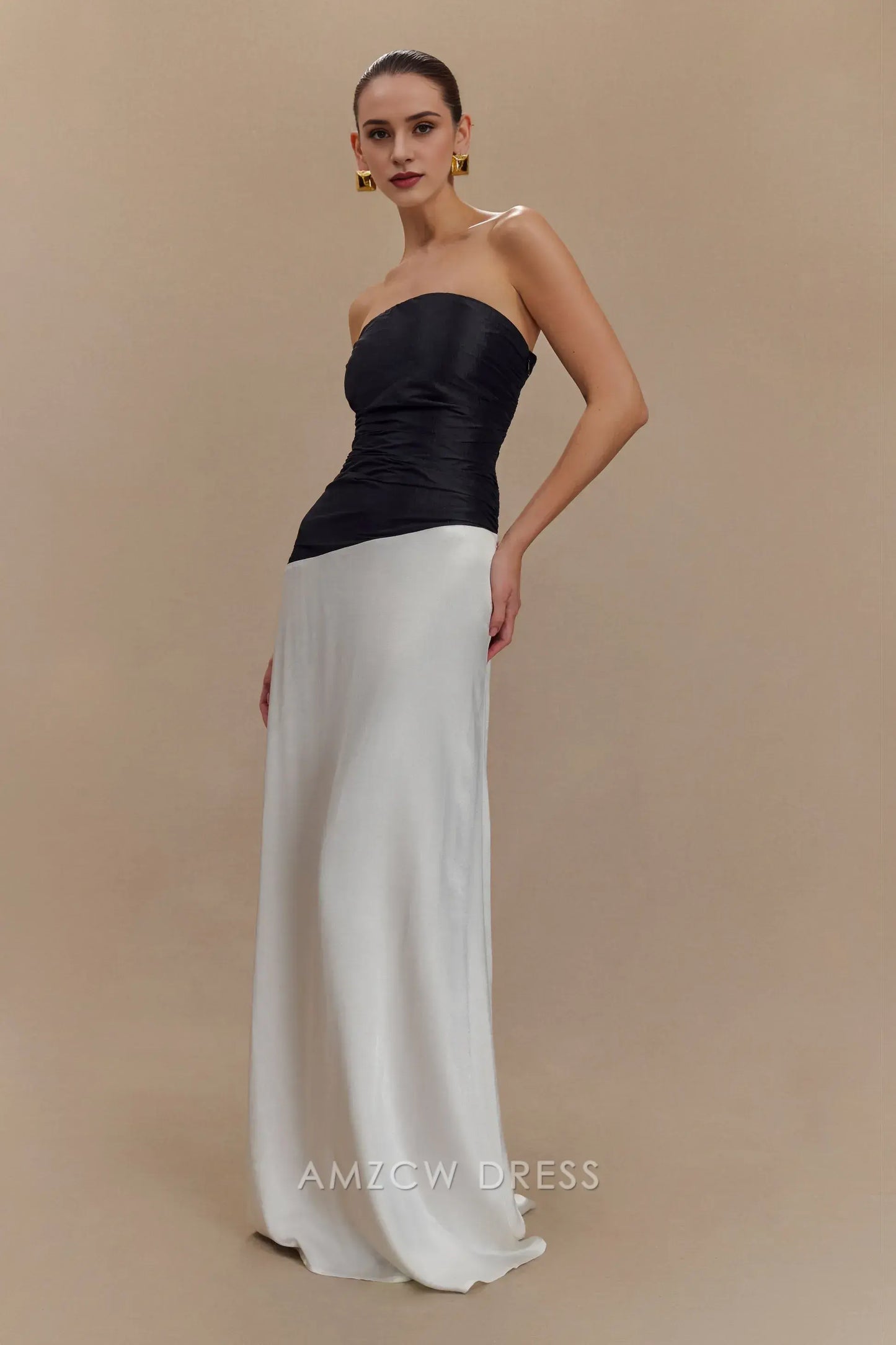 Elegant A-Line Off the Shoulder Sleeveless Lace Up Floor-Length prom dress