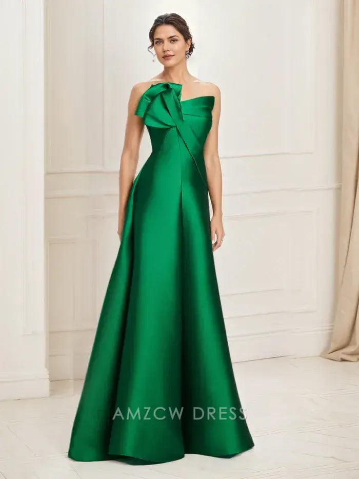 Amzcw Elegantes Vestidos de Fiesta Línea A Satén Verde Azulado con Hombros Descubiertos Mini Vestido Corto Venta Caliente para Mujeres 