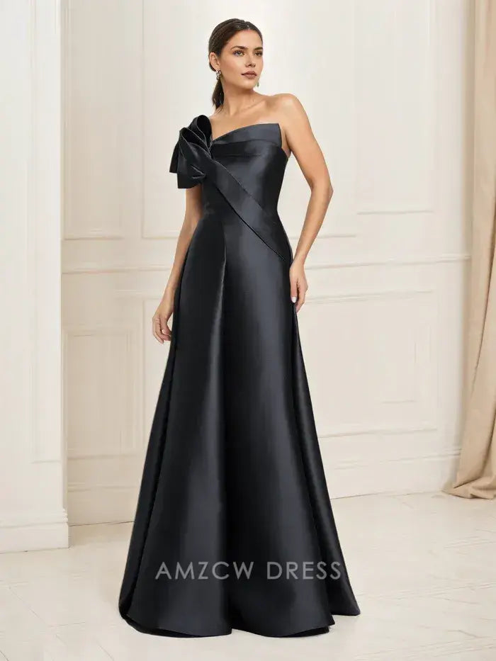 Amzcw Elegantes Vestidos de Fiesta Línea A Satén Verde Azulado con Hombros Descubiertos Mini Vestido Corto Venta Caliente para Mujeres 