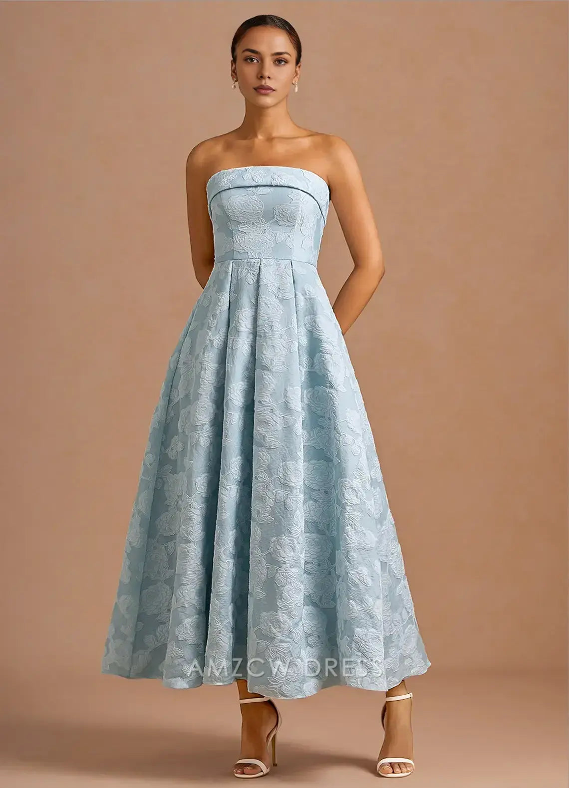 Amzcw Elegantes Vestidos de Fiesta Línea A Satén Verde Azulado con Hombros Descubiertos Mini Vestido Corto Venta Caliente para Mujeres 