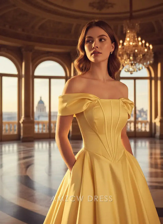 Amzcw Elegantes Vestidos de Fiesta Línea A Satén Verde Azulado con Hombros Descubiertos Mini Vestido Corto Venta Caliente para Mujeres 